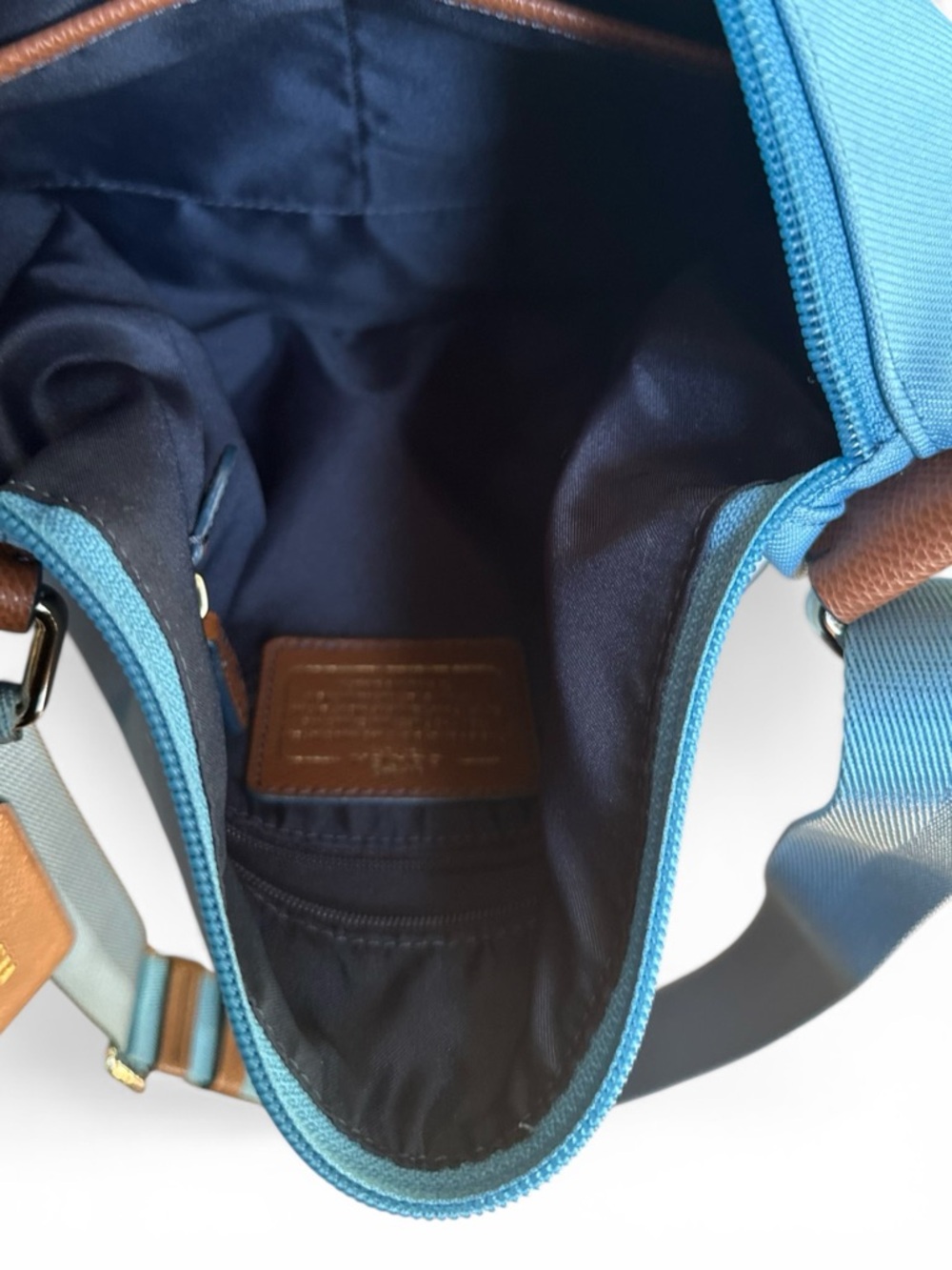 Coach Sawyer Crossbody Bag Blue Nylon Leather Trim NWT Dust Bag - Picture 10 of 16